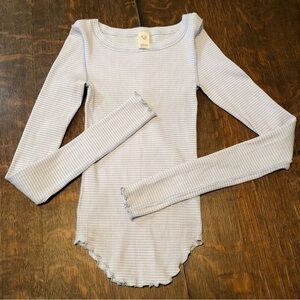 We The Free long sleeve striped thermal.Size XS. Lilac and white striped.